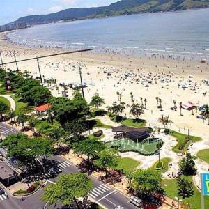 Apartamento Frente Mar Gonzaga Santos 3 Apartman Kültér fotó